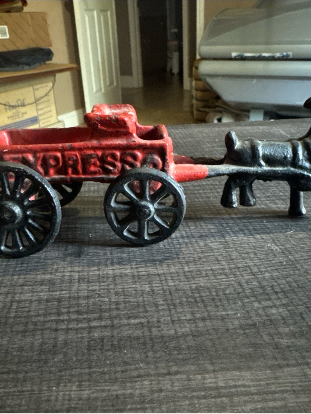 Vintage Cast Iron Express Wagon/Cart With Goat Pulling